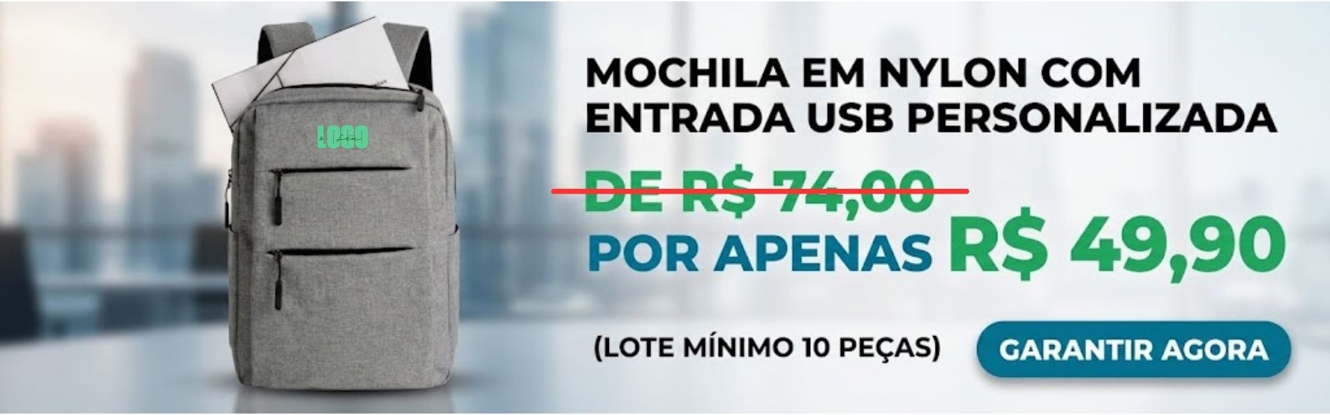 Mochila Nylon USB